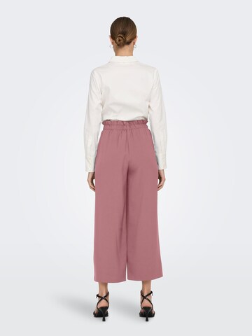 ONLY Wide leg Pleat-Front Pants 'Lizzo' in Pink