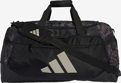 Sportinis krepšys 'TRAINING DEFENDER GRAPHIC DUFFLE BAG' iš ADIDAS PERFORMANCE, spalva – smėlio spalva / juoda, Prekių apžvalga