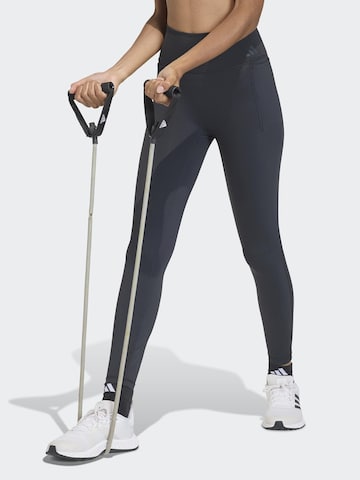 ADIDAS PERFORMANCE Skinny Sporthose 'OPT' in Grau: Vorderseite