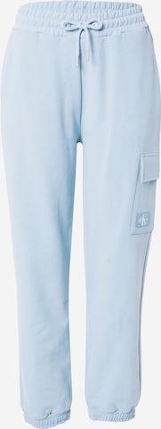 Calvin Klein Jeans Tapered Cargobroek in Blauw: voorkant