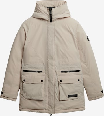 Parka mi-saison Superdry en gris : devant