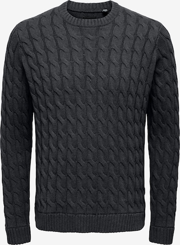 Only & Sons Свитер 'Kicker' в Серый: спереди