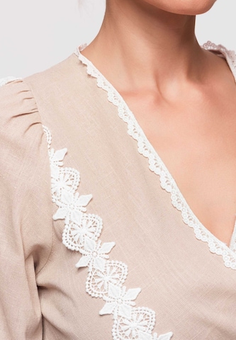 Ombre Blouse in Beige