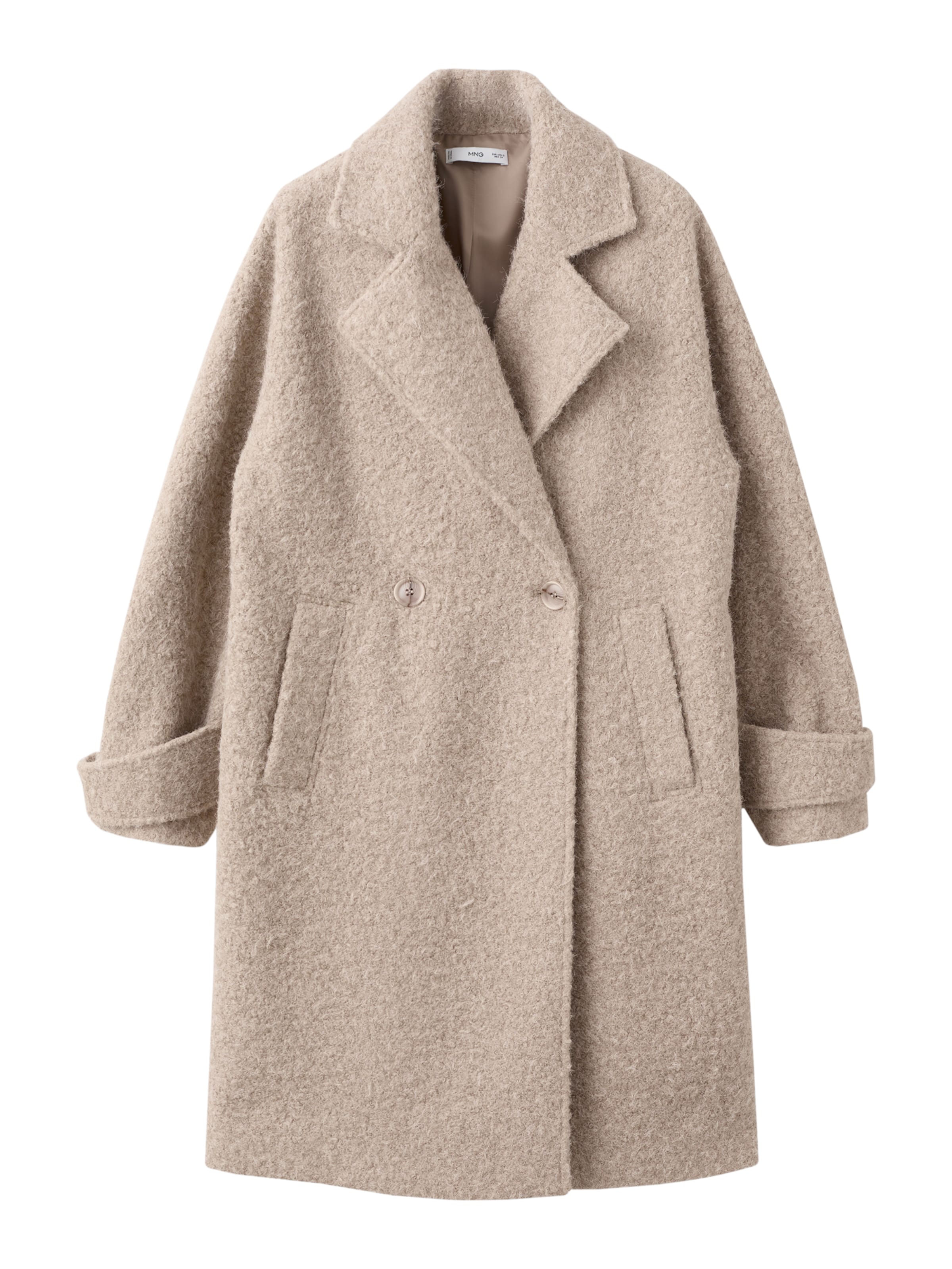 MANGO Přechodný kabát 'Finsti' – béžová: přední strana