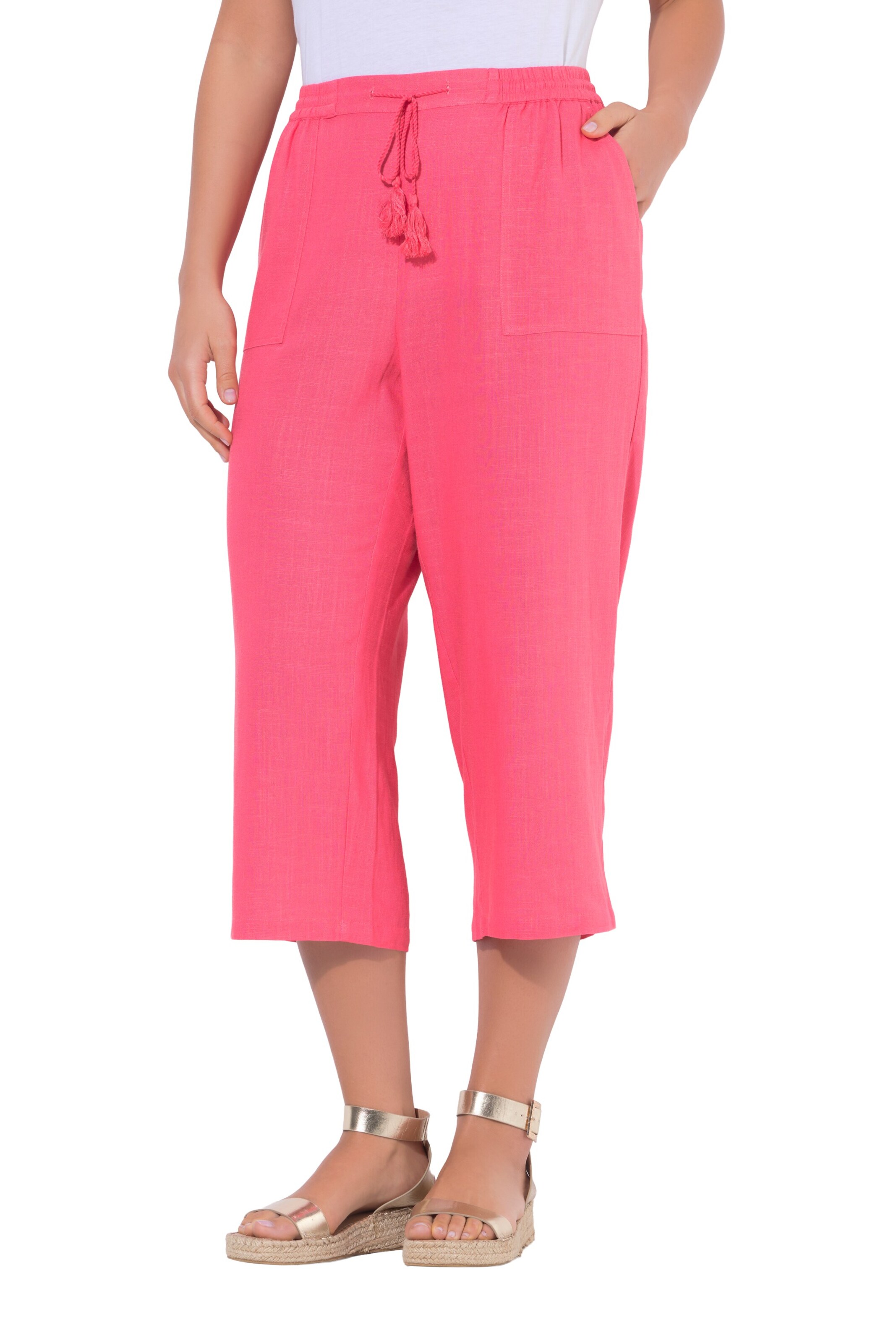 Ulla Popken Regular Trousers in Pink: front