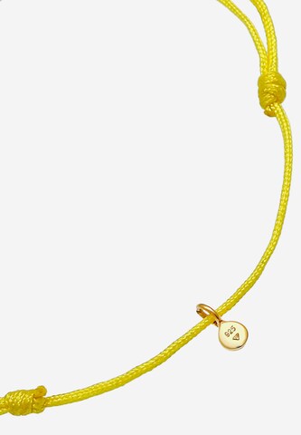 ELLI Armband Perle, Perlenarmband, Textil-Armband in Gelb
