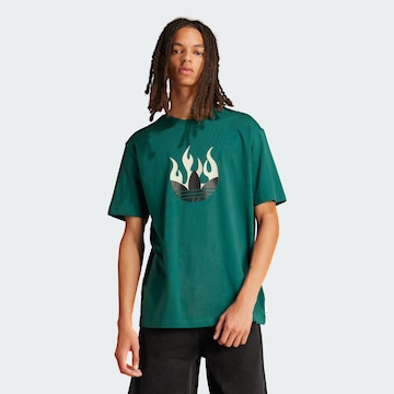 Tricou 'Flames' de la ADIDAS ORIGINALS pe verde: față