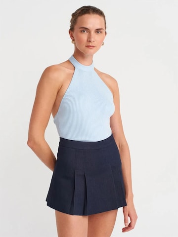 Dilvin Gebreide top in Blauw: voorkant