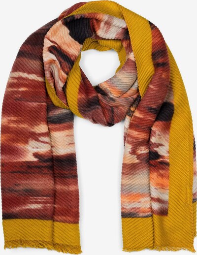 styleBREAKER Schal 'Plissierter Schal mit Pinselstrich Muster' in One Size in curry, Produktansicht