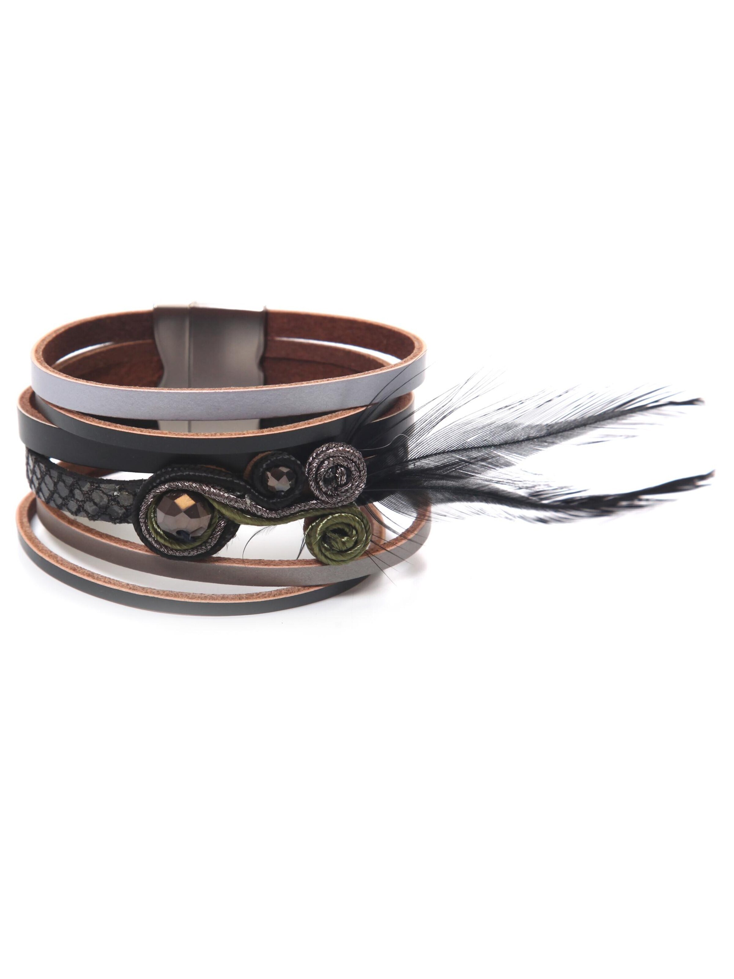 COLLEZIONE ALESSANDRO Bracelet 'India' in Black: front