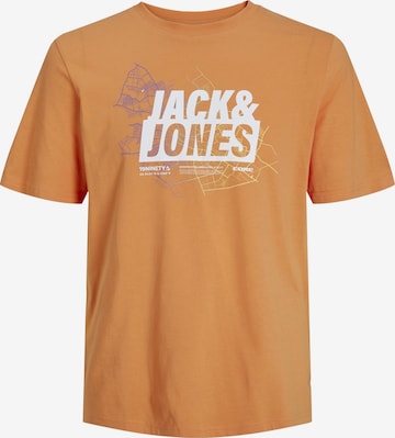 JACK & JONES Shirt 'Map' in Orange: front