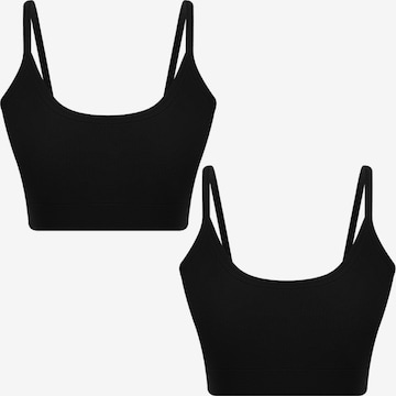 Albero Natur Klassisch BH 'Bio-Baumwoll-Bustier - 2er Pack' in Schwarz: Vorderseite