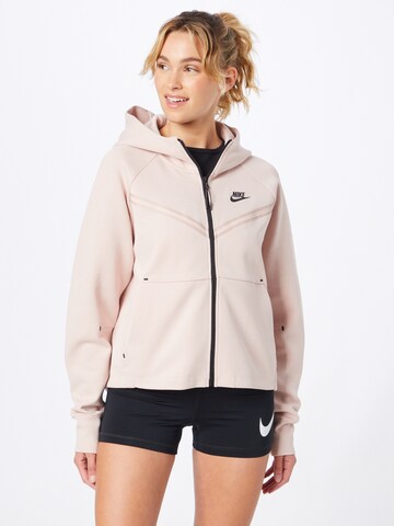 Nike Sportswear Sweat jacket in Pink: front