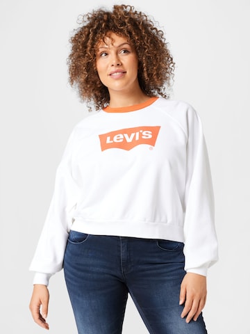 balts Levi's® Plus Sportisks džemperis 'PL Vintage Raglan Crew': no priekšpuses