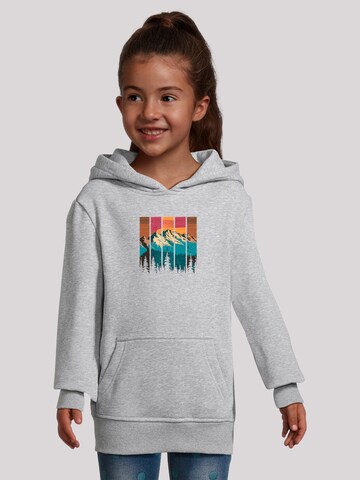 F4NT4STIC Sweatshirt 'Berg Sonnenuntergang Retro' in Grijs: voorkant