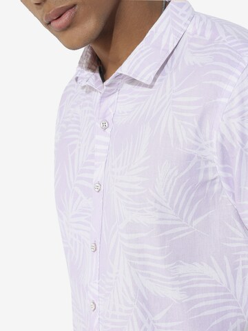 Campus Sutra Comfort fit Button Up Shirt 'Brooks' in Purple