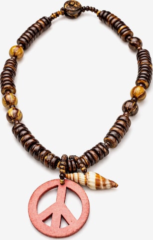 COLLEZIONE ALESSANDRO Necklace 'Peace' in Brown: front