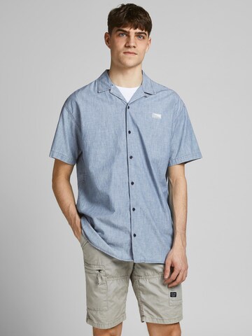 JACK & JONES Regular fit Button Up Shirt 'Portland' in Blue: front