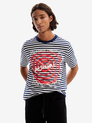 T-Shirt Desigual en bleu : devant