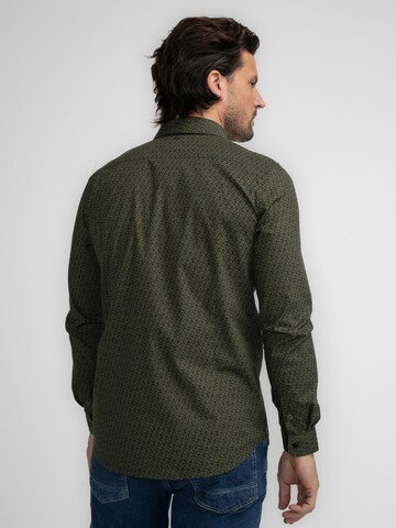 Petrol Industries Slim fit Overhemd 'Ouzinkie' in Groen