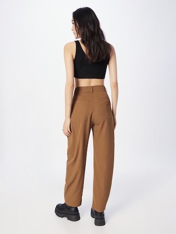 WEEKDAY Loose fit Pleat-Front Pants 'Terra' in Brown