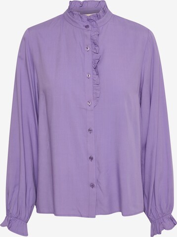 Cream Blouse 'Venea' in Purple: front