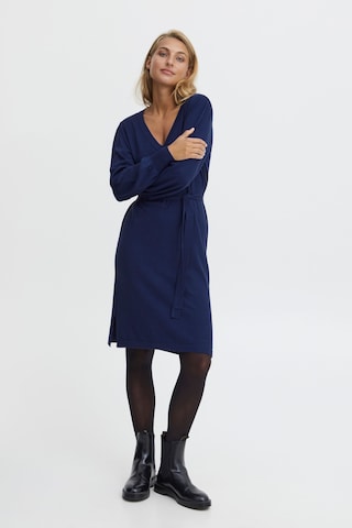 Fransa Gebreide jurk 'BLUME' in Blauw