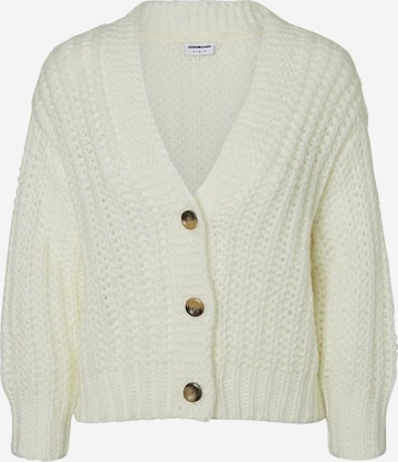 Noisy may Knit Cardigan in White: front