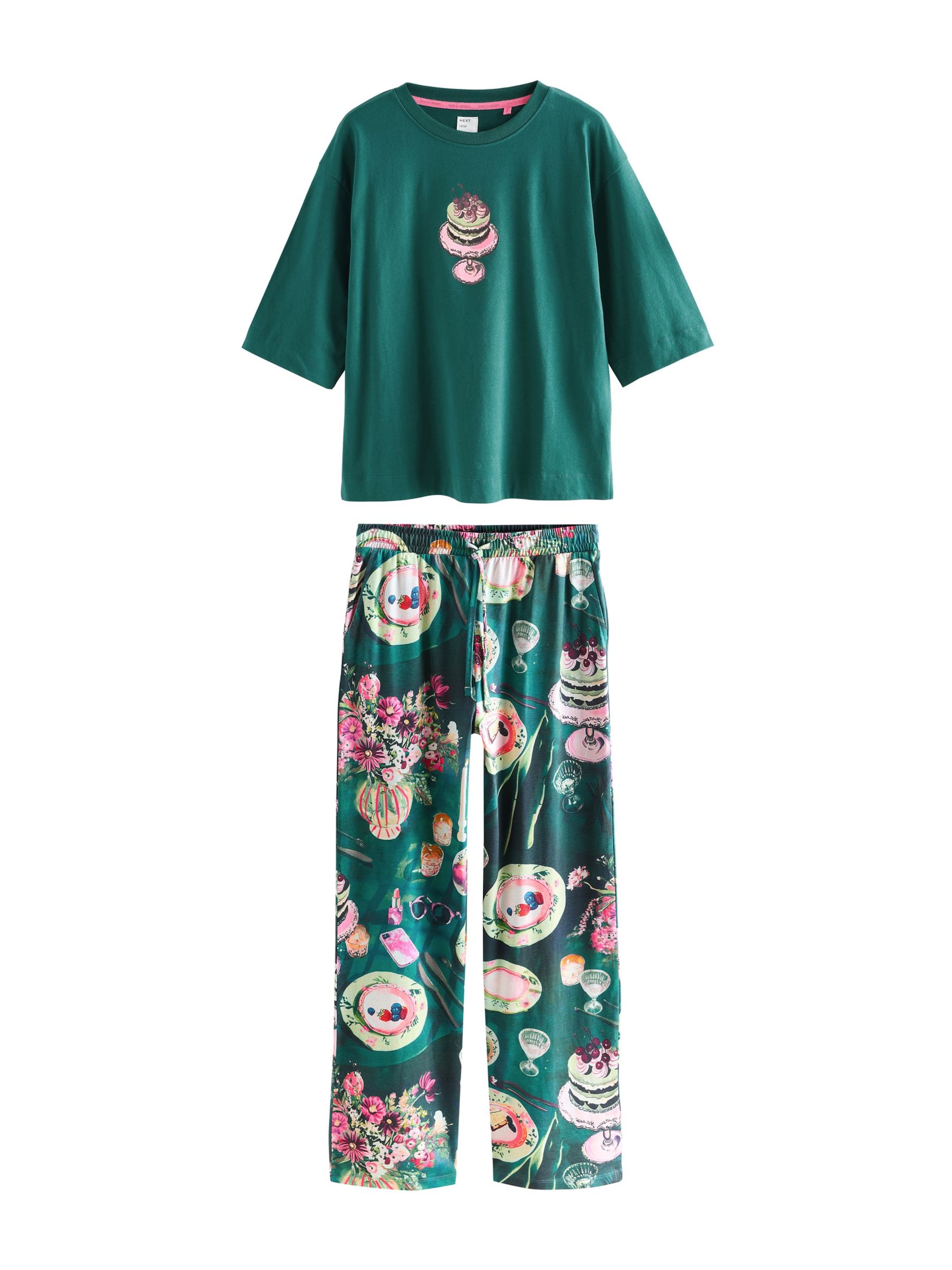 Next Pyjama värissä vihreä: etupuoli