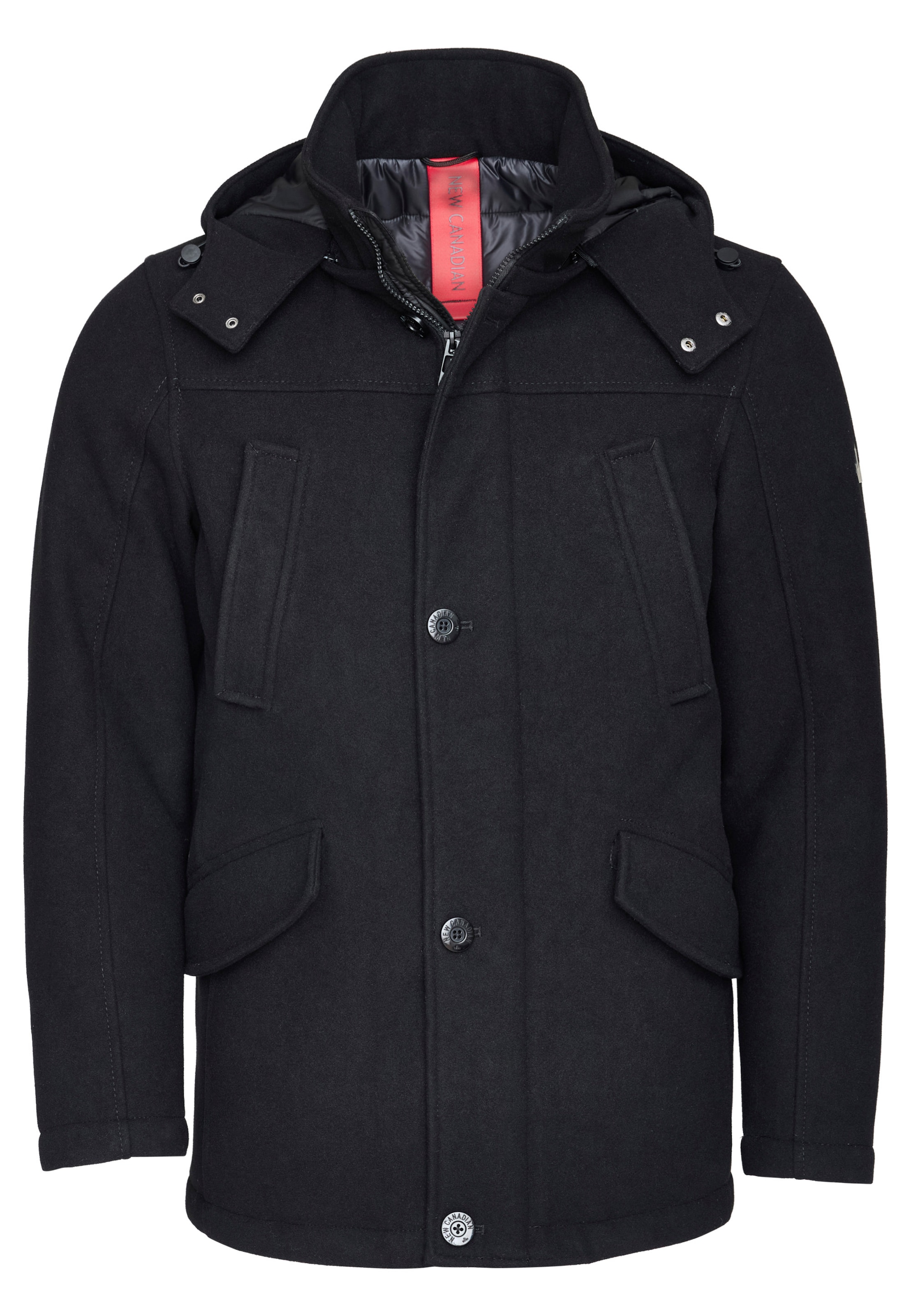 NEW CANADIAN Winterparka in Schwarz: Vorderseite