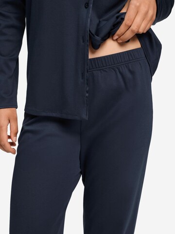 Hanro Pyjama 'Cotton Silk' in Blauw
