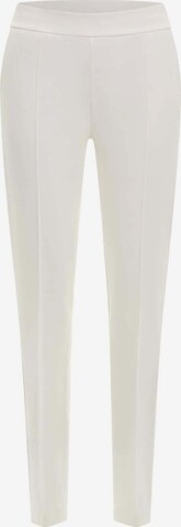 DEHA Regular Pleated Pants 'Dritto Punto Milano' in White: front