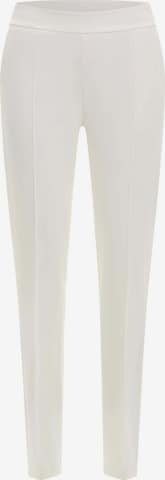 DEHA Regular Pleated Pants 'Dritto Punto Milano' in White: front