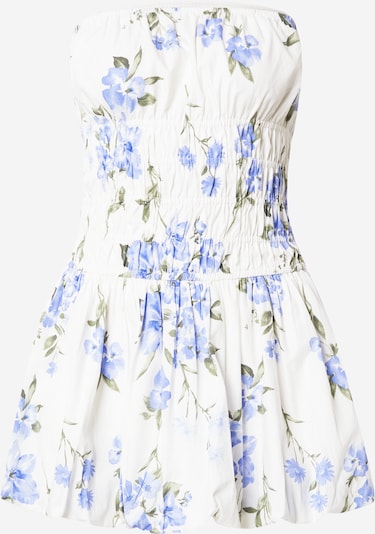 Vasarinė suknelė iš HOLLISTER, spalva – mėlyna / pastelinė žalia / tamsiai žalia / balta, Prekių apžvalga