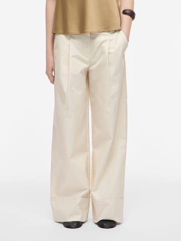 Wide Leg Pantalon à pince ROUGE EDIT en beige : devant