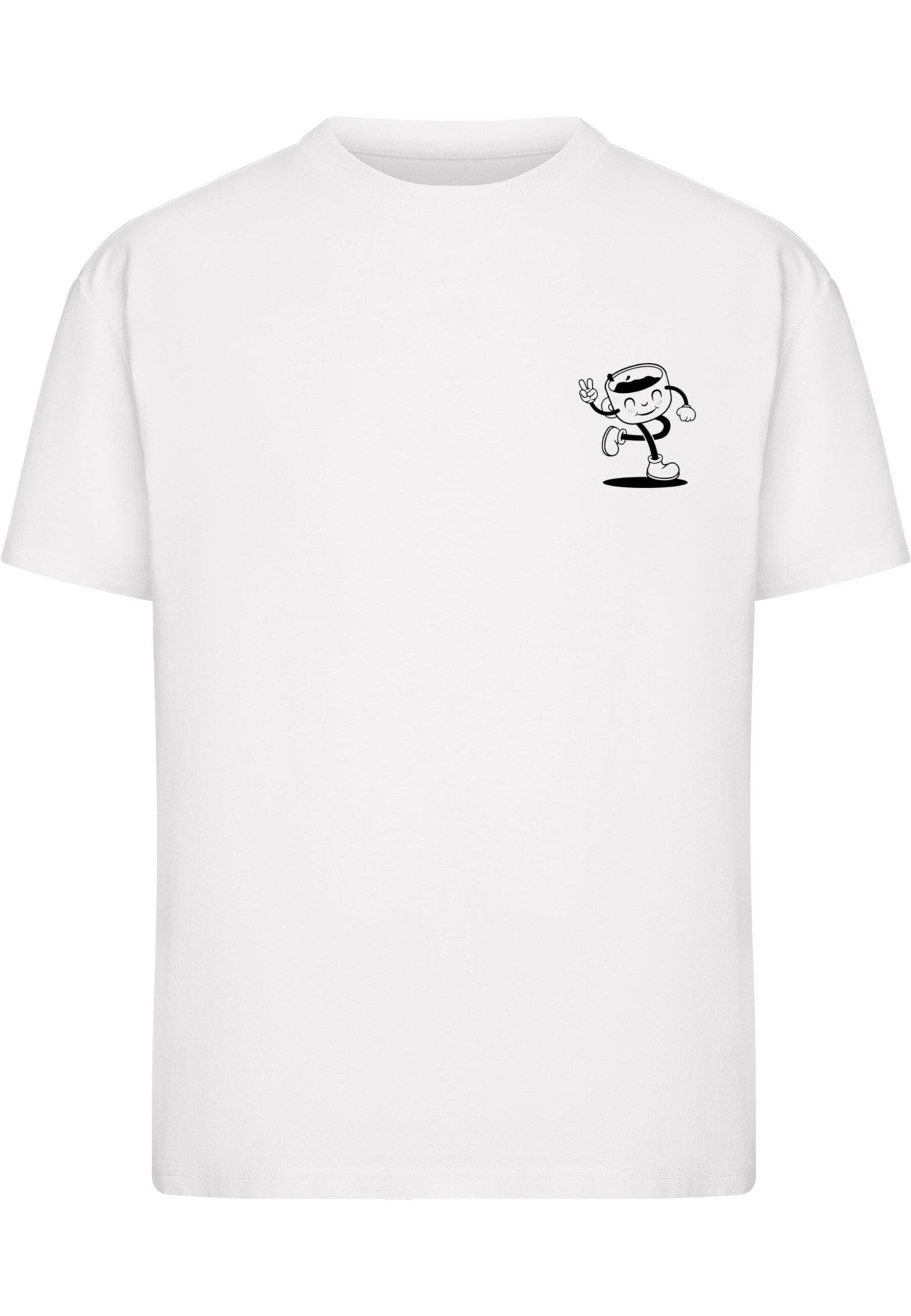 Merchcode Shirt 'Espresso' in Wit: voorkant