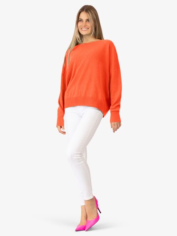 Rainbow Cashmere Pullover in Orange