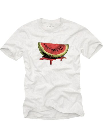 MAKAYA Shirt 'Watermelon' in White: front