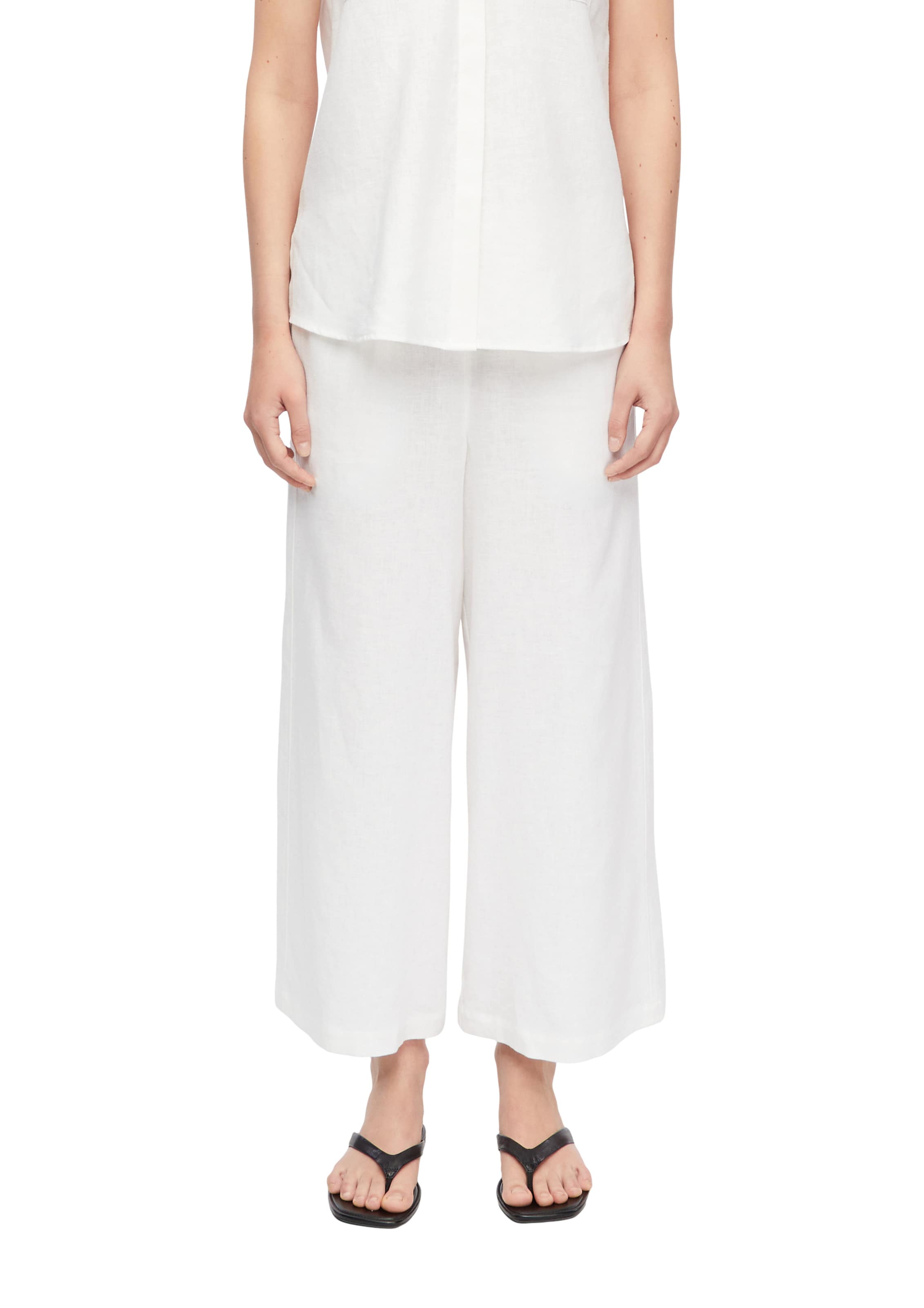 COMMA Wide Leg Hose in Weiß: Vorderseite
