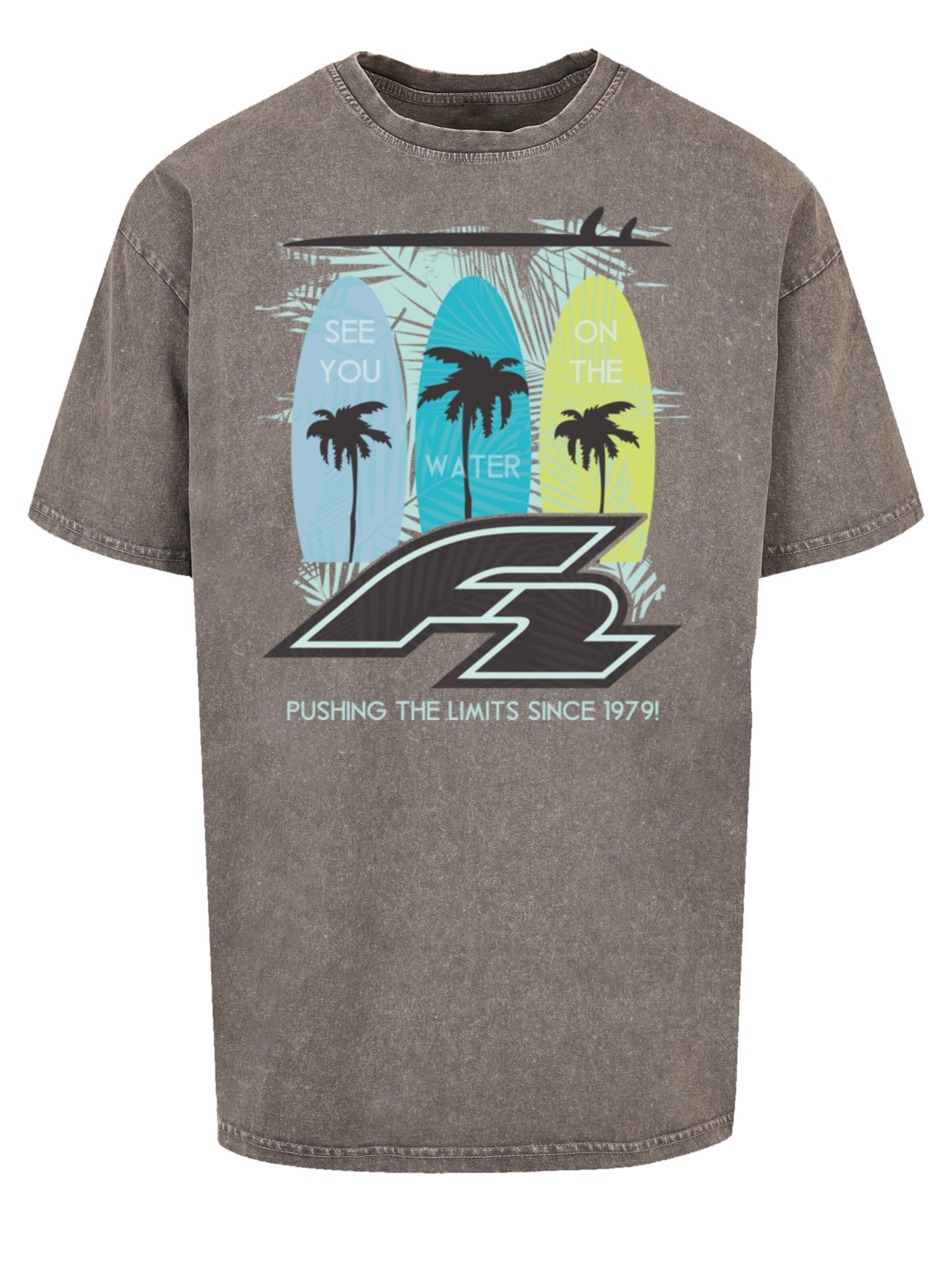 F2 Shirt 'Surboards See You On The Water Sommer Vibe' in Grey: front