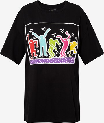 DeFacto Shirt 'Keith Haring' in Schwarz: predná strana