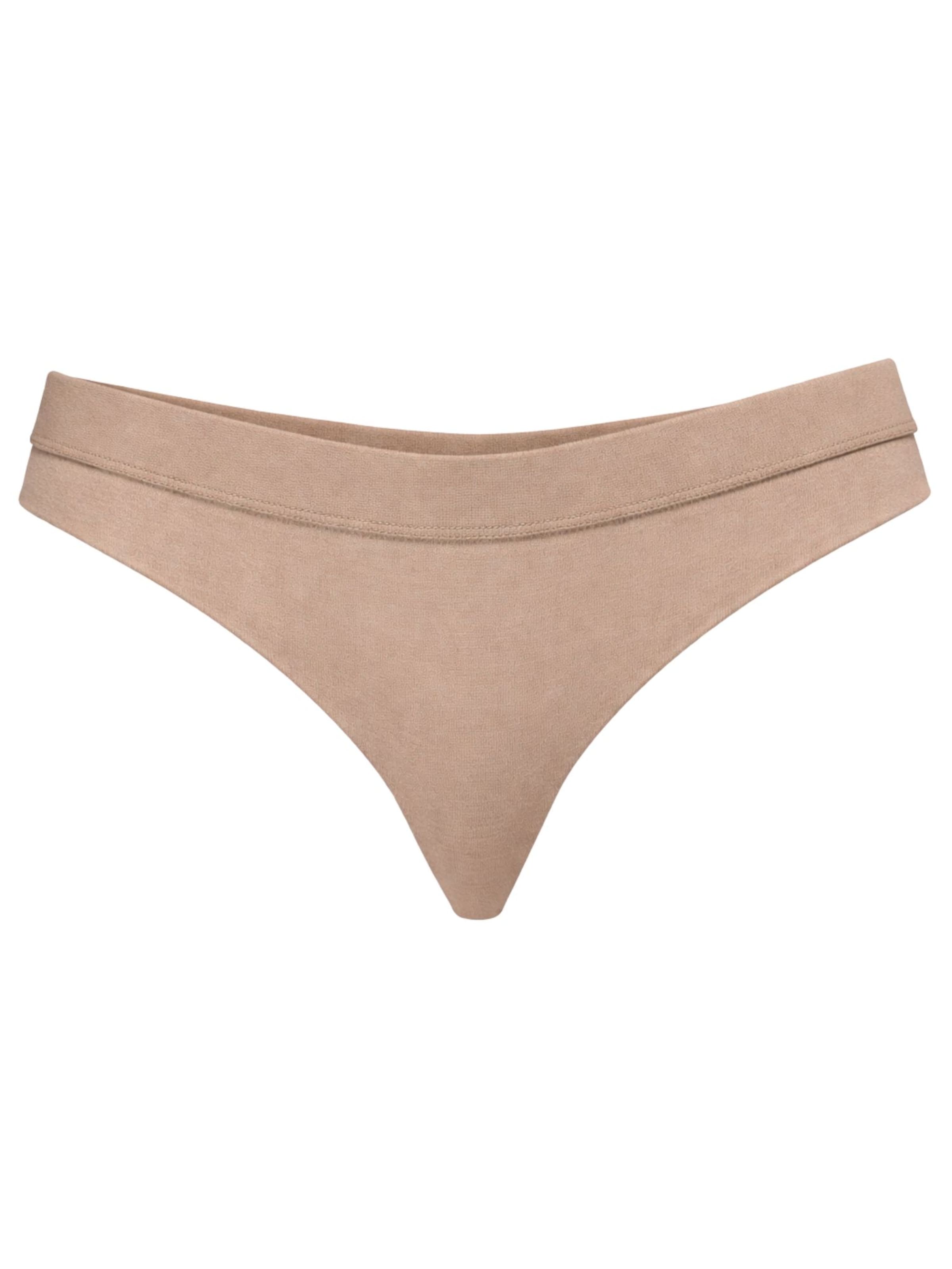 Albero Natur Thong 'Damen Bio Baumwoll String High Waist' in Brown: front