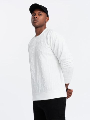 Ombre Sweatshirt 'OM-SSNZ-0164' in Wit: voorkant