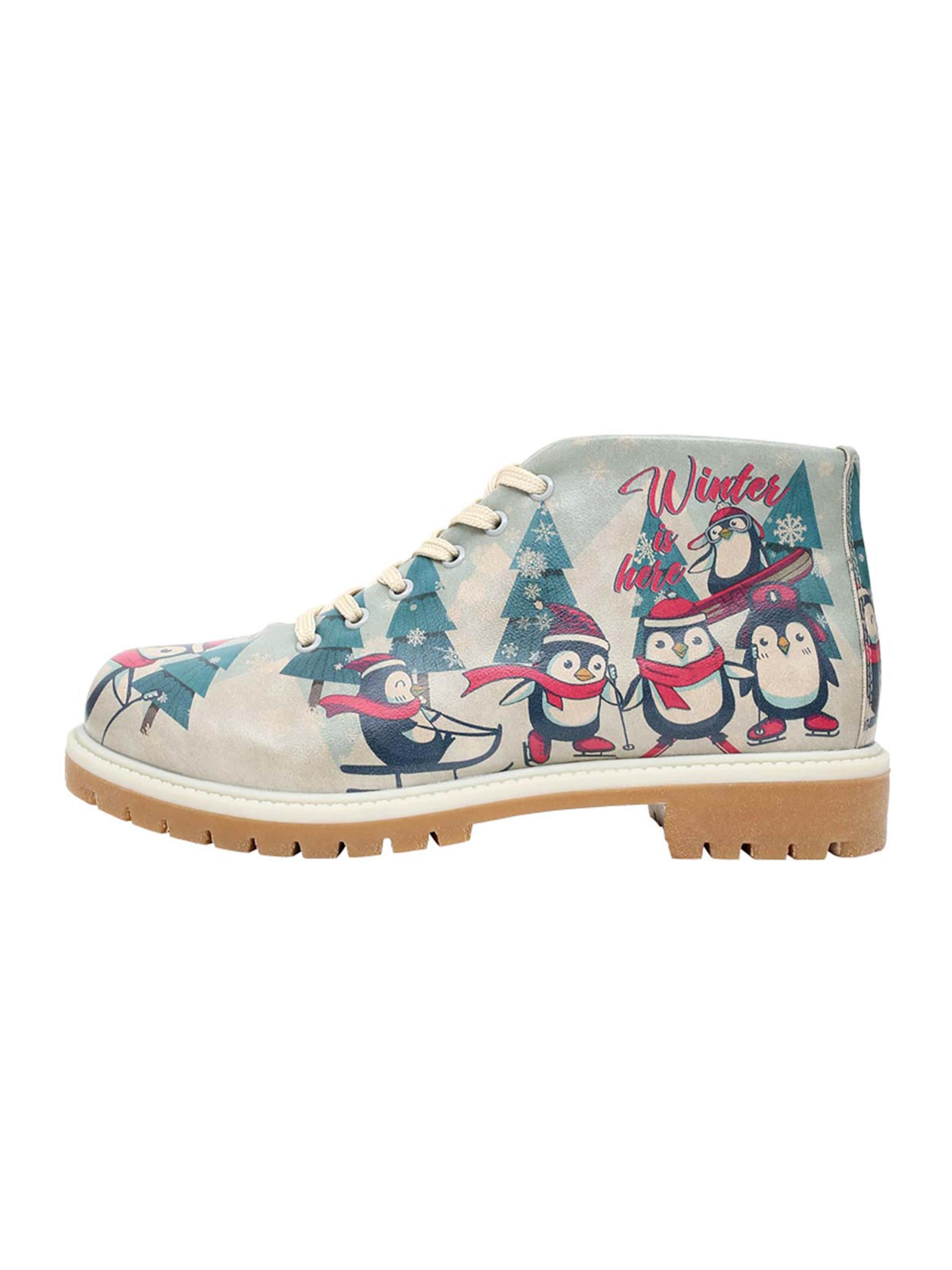 DOGO Lace-Up Boots 'Winter Is Here' in Blue: front
