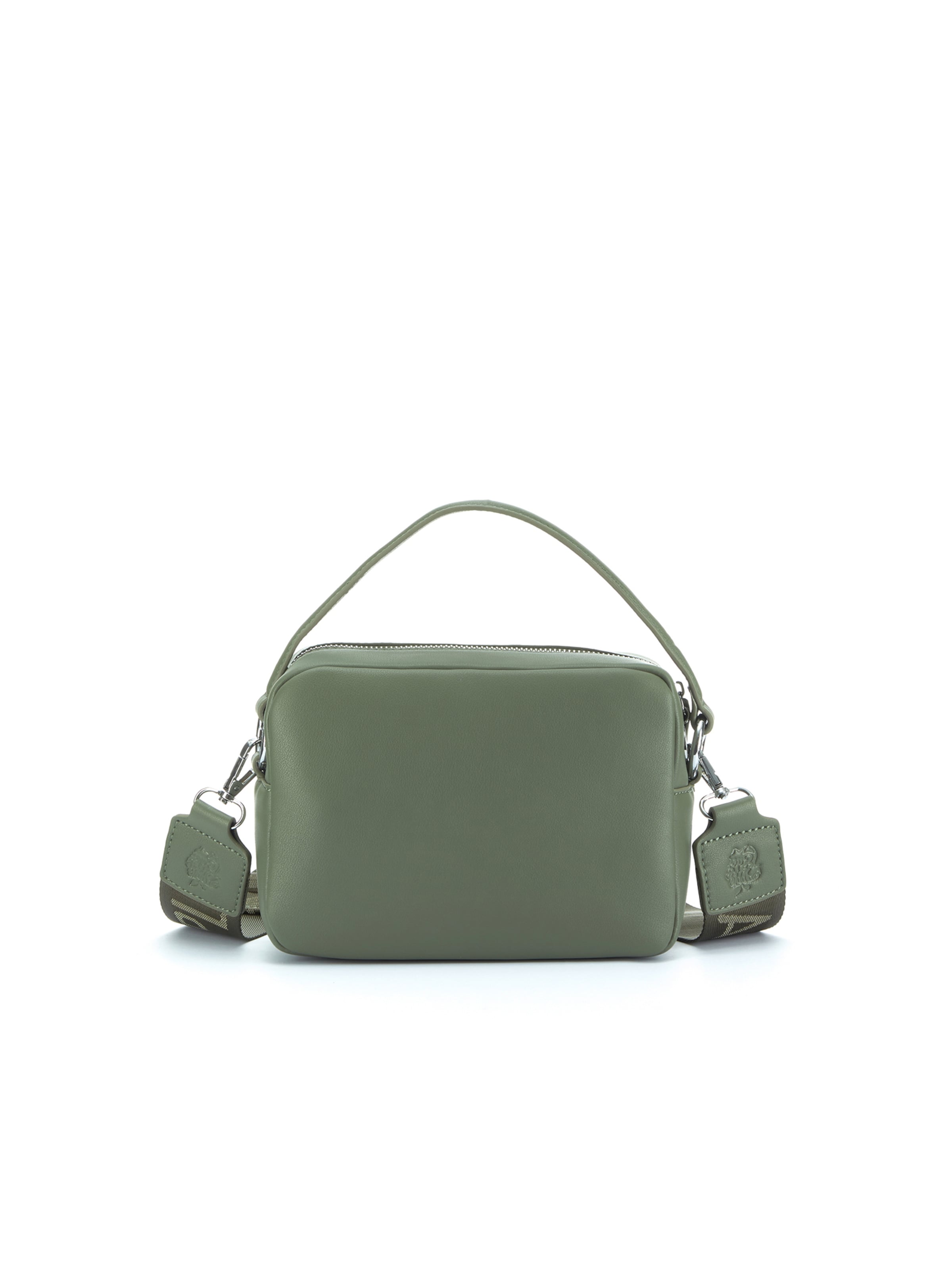 Apple of Eden Tasche 'BRÜSSEL', hochwertige silberfarbene Metalldetails in Grün: Vorderseite