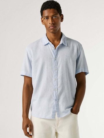 Coupe regular Chemise 'Percy' Pepe Jeans en bleu : devant