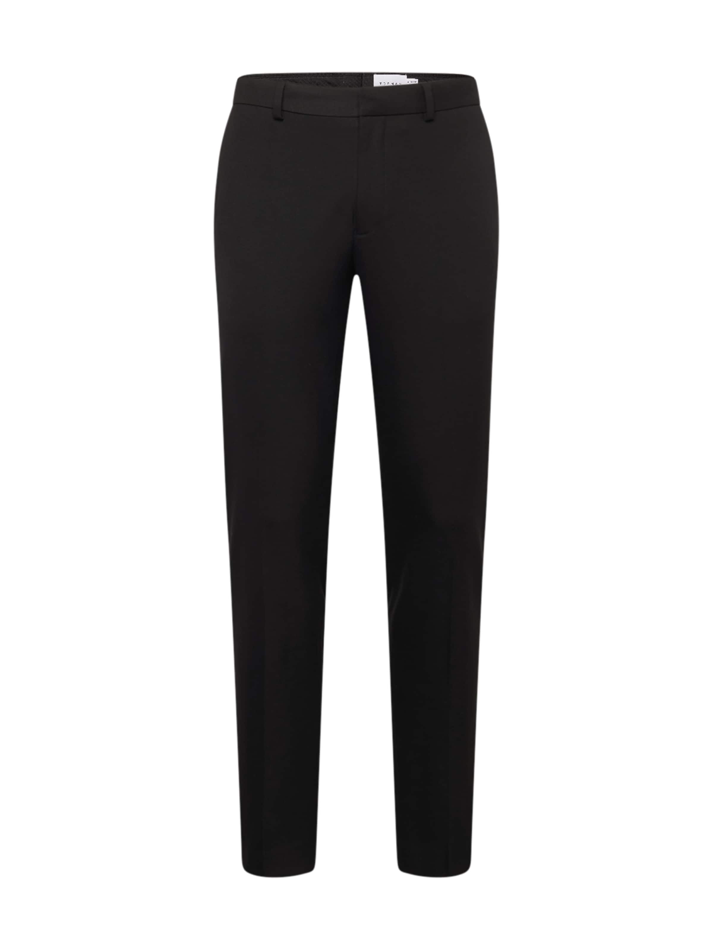 TOPMAN Skinny Trousers with creases in Black: front