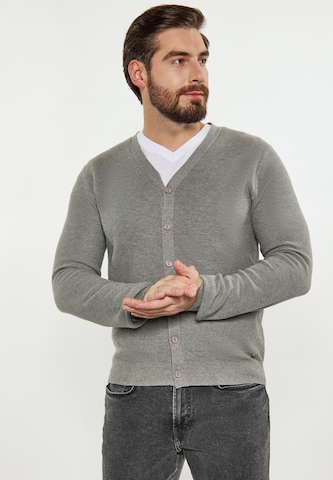 DreiMaster Maritim Knit Cardigan in Grey: front