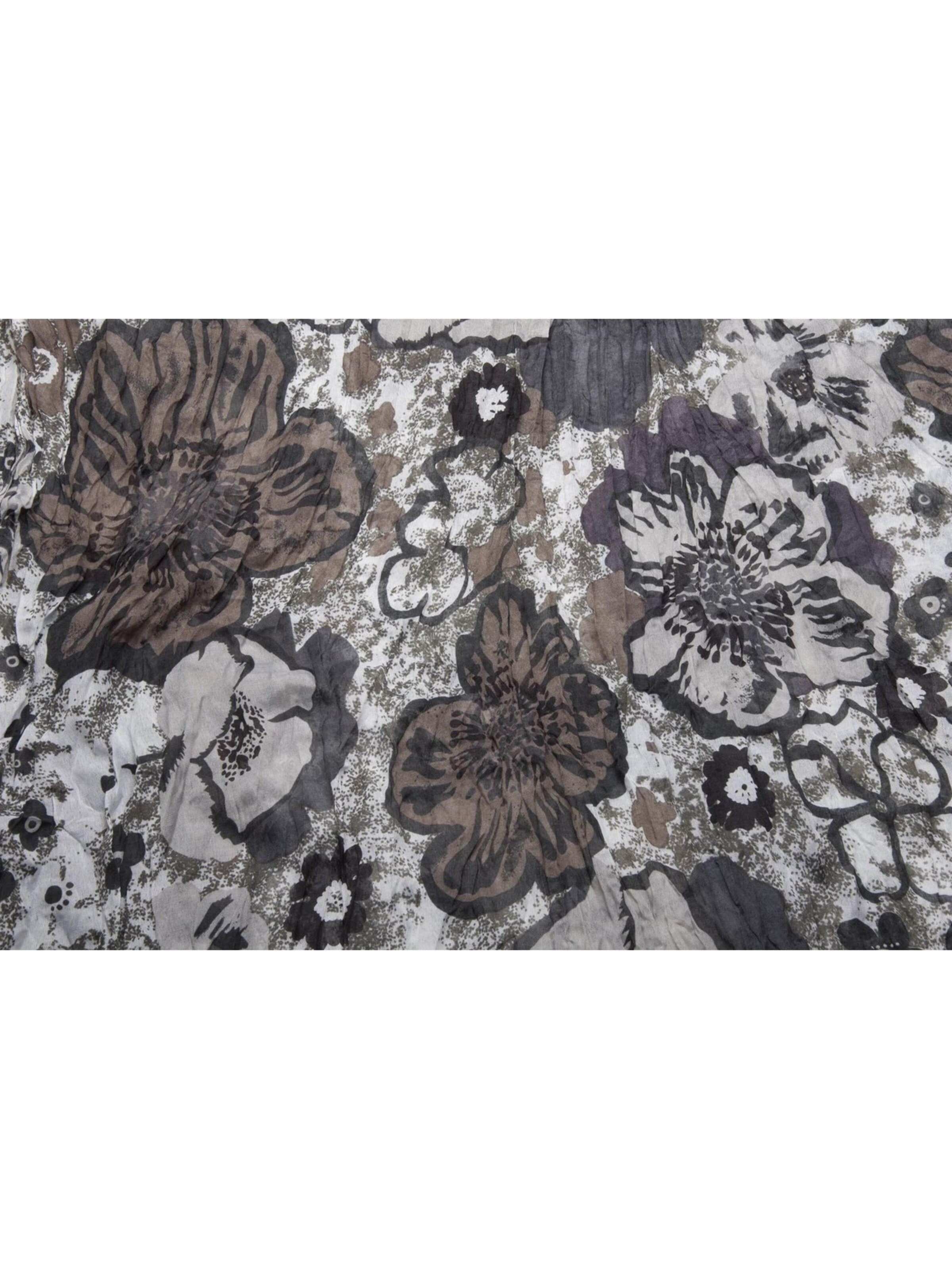 styleBREAKER Schlauchschal 'Loop mit Blumen Allover Print'‌‌‌‌‌‌‌‌‌‌ in Grau