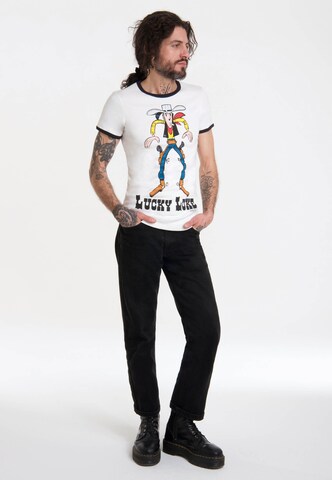 LOGOSHIRT Shirt 'Lucky Luke' in White